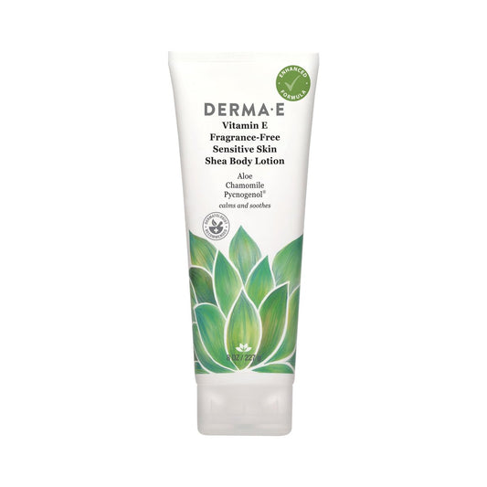 Derma E Vitamin E Intense Moisture Body Lotion – Fragrance-Free, 8 oz – With Shea Butter, Aloe Vera, Chamomile & Pycnogenol for Sensitive Skin