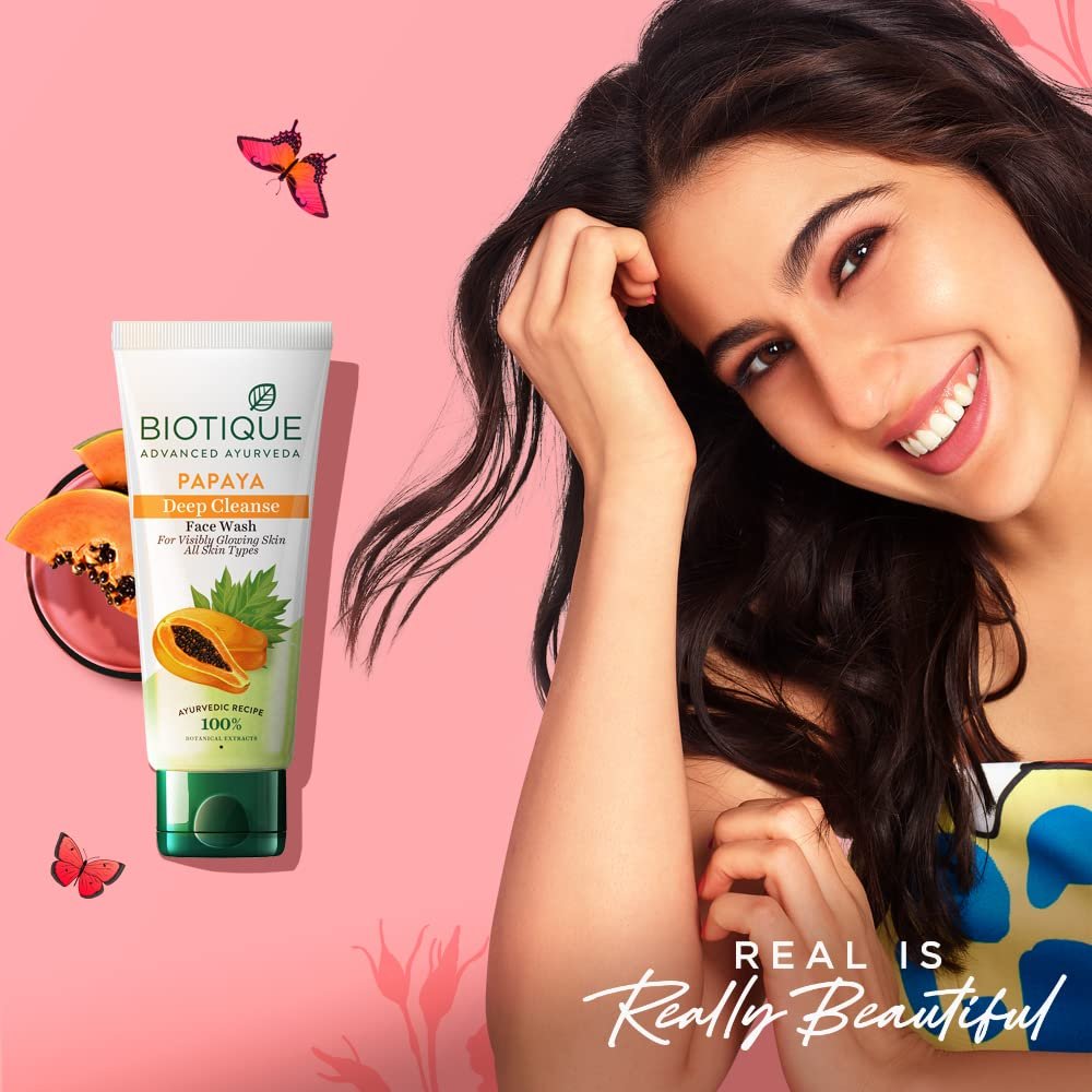 Biotique Bio Papaya Exfoliating Face Wash for All Skin Types - 150ml - görsel 3