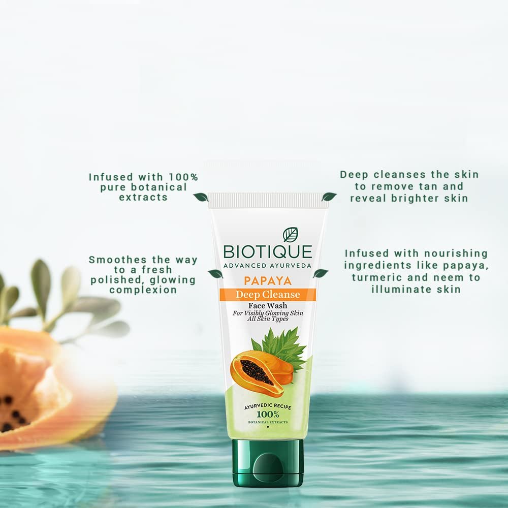 Biotique Bio Papaya Exfoliating Face Wash for All Skin Types - 150ml - görsel 5