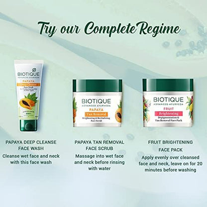 Biotique Bio Papaya Exfoliating Face Wash for All Skin Types - 150ml