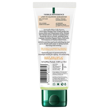 Biotique Bio Papaya Exfoliating Face Wash for All Skin Types - 150ml