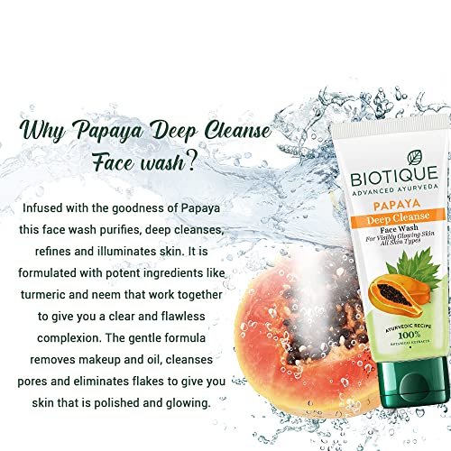 Biotique Bio Papaya Exfoliating Face Wash for All Skin Types - 150ml - görsel 10