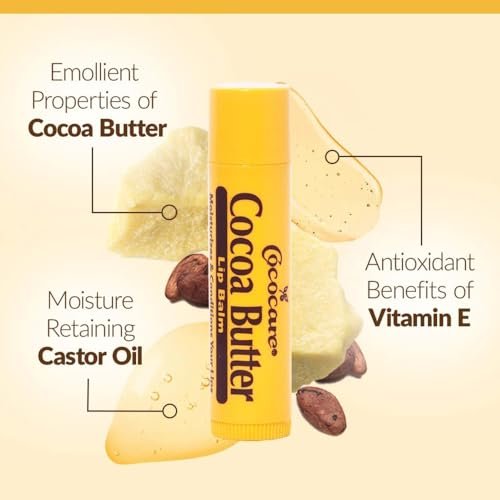 Cococare Cocoa Butter Lip Balm - 5-Pack: Natural Moisturizing Lip Care with Cocoa Butter Avelisse