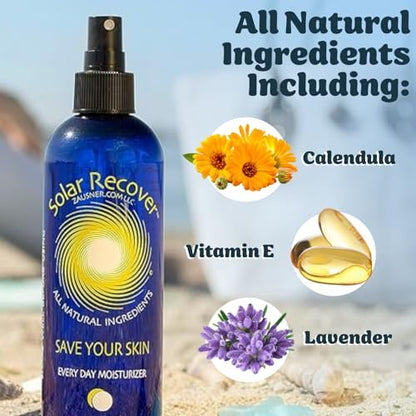 Solar Recover After Sun Moisturizing Spray - Hydrating Facial and Body Mist with Vitamin E & Calendula, 12 oz - Soothe Sunburn Relief Fast (Made in USA) Avelisse