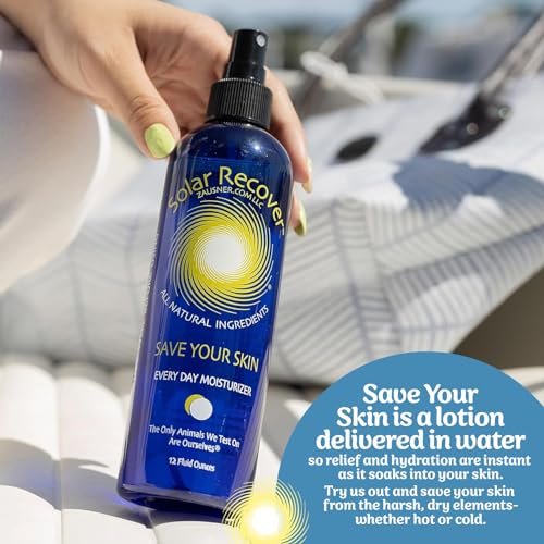 Solar Recover After Sun Moisturizing Spray - Hydrating Facial and Body Mist with Vitamin E & Calendula, 12 oz - Soothe Sunburn Relief Fast (Made in USA) Avelisse