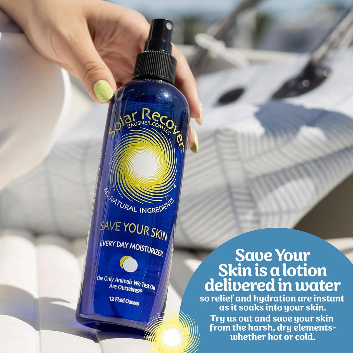 Solar Recover After Sun Moisturizing Spray - Hydrating Facial and Body Mist with Vitamin E & Calendula, 12 oz - Soothe Sunburn Relief Fast (Made in USA) Avelisse