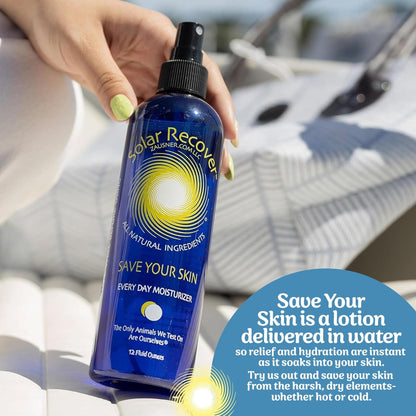 Solar Recover After Sun Moisturizing Spray - Hydrating Facial and Body Mist with Vitamin E & Calendula, 12 oz - Soothe Sunburn Relief Fast (Made in USA) Avelisse