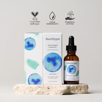 Mad Hippie Antioxidant Facial Oil 1.02 oz - Hydrating Face Oil with Organic Argan Oil & Vitamin C for Women & Men Avelisse