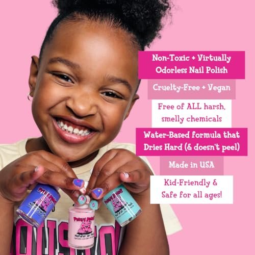 Piggy Paint Make It Last Basecoat + Shine Topcoat Set - Non-Toxic, Water-Based Nail Polish for Kids - görsel 9
