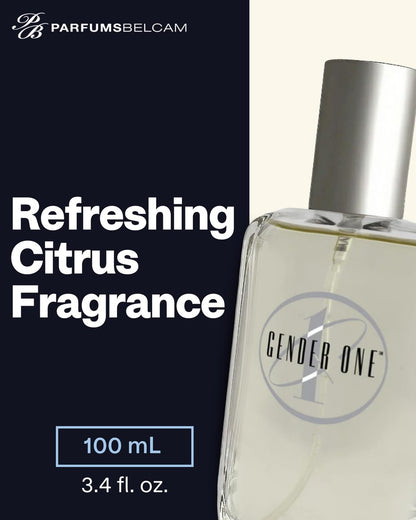 Gender One Eau de Toilette Spray for Men & Women - Fresh Citrus & Green Tea Scent with Bergamot, Cardamom, Jasmine & Musk, Long-Lasting Unisex Perfume, 3.4 Fl Oz