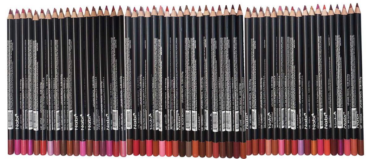 Nabi Lip Liner Pencil Set - 54 Pcs Bulk Pack, Long Lasting Assorted Colors Lip Liners for Women, Professional Quality Avelisse