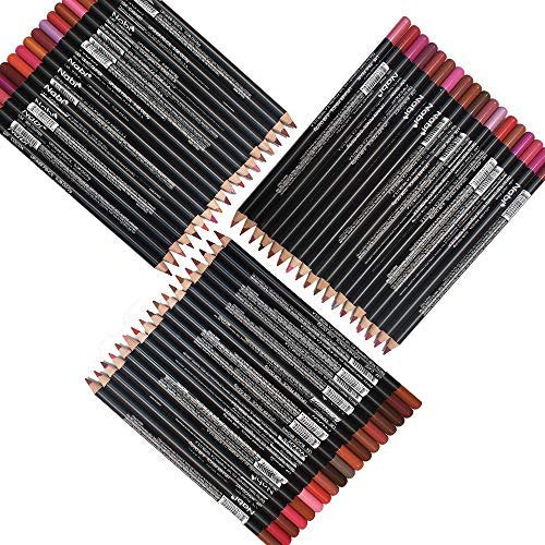 Nabi Lip Liner Pencil Set - 54 Pcs Bulk Pack, Long Lasting Assorted Colors Lip Liners for Women, Professional Quality Avelisse