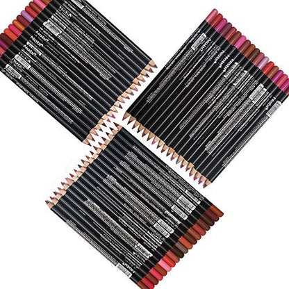 Nabi Lip Liner Pencil Set - 54 Pcs Bulk Pack, Long Lasting Assorted Colors Lip Liners for Women, Professional Quality Avelisse