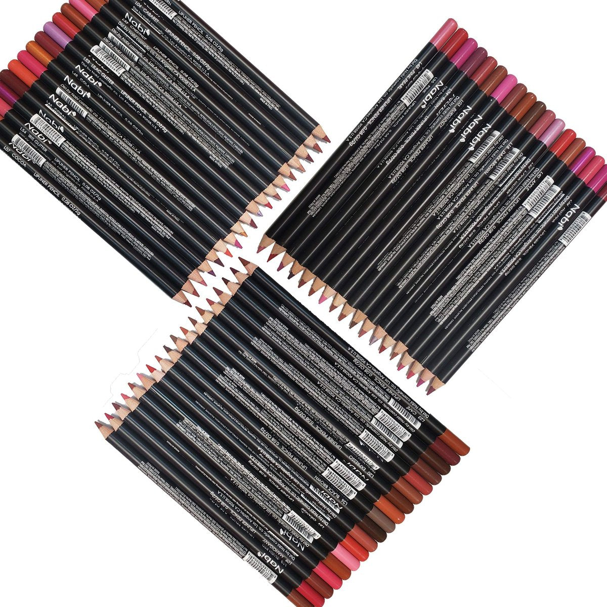 Nabi Lip Liner Pencil Set - 54 Pcs Bulk Pack, Long Lasting Assorted Colors Lip Liners for Women, Professional Quality Avelisse