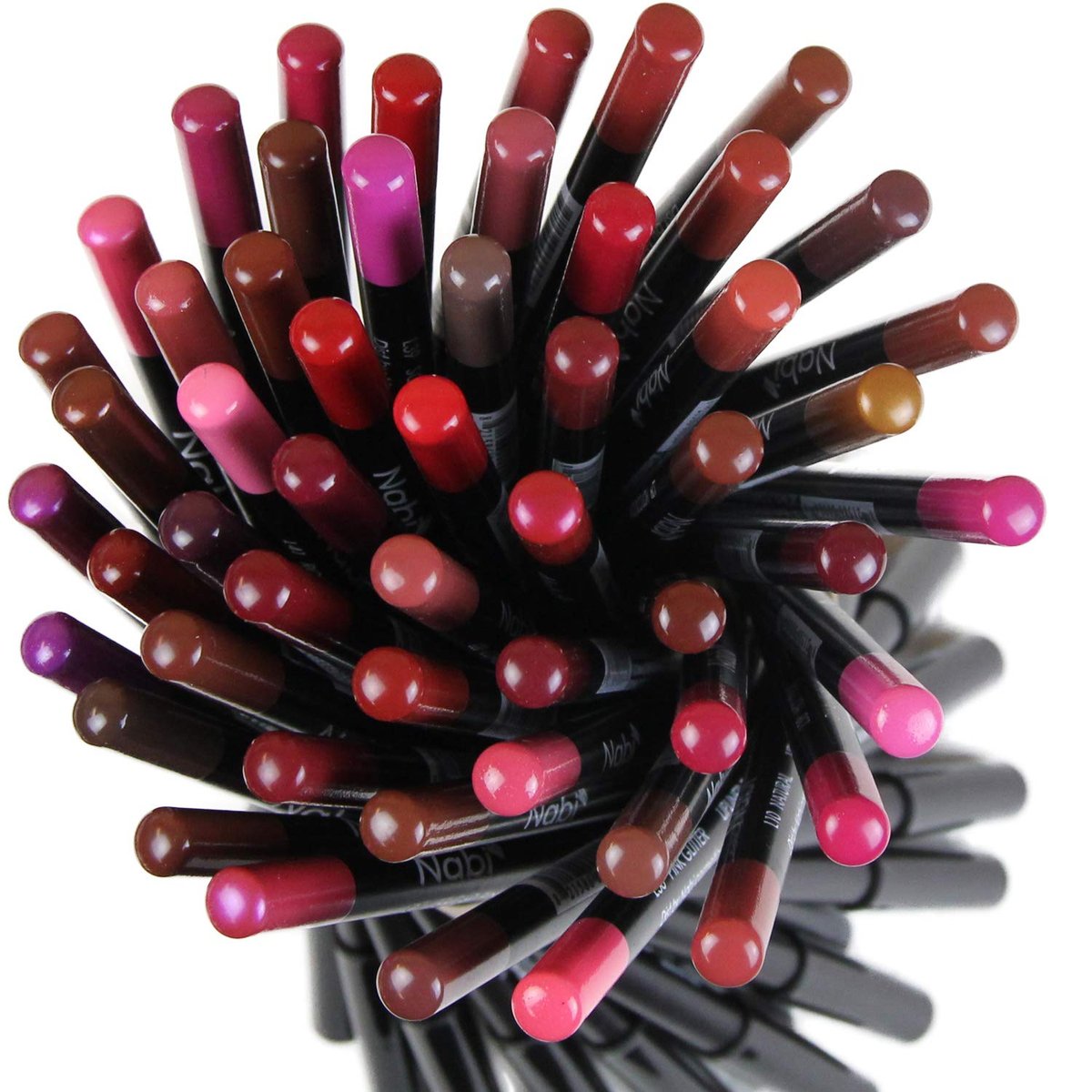 Nabi Lip Liner Pencil Set - 54 Pcs Bulk Pack, Long Lasting Assorted Colors Lip Liners for Women, Professional Quality Avelisse