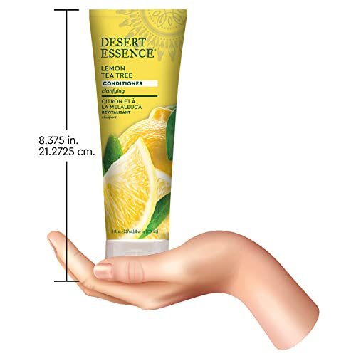 Desert Essence Lemon Tea Tree Clarifying Conditioner with Provitamin B5, Organic Lemon Peel Extract & Aloe - Sulfate-Free, Vegan, Cruelty-Free - 8 oz - görsel 9