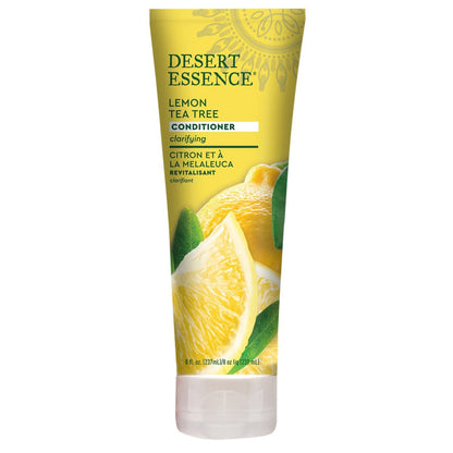 Desert Essence Lemon Tea Tree Clarifying Conditioner with Provitamin B5, Organic Lemon Peel Extract & Aloe - Sulfate-Free, Vegan, Cruelty-Free - 8 oz