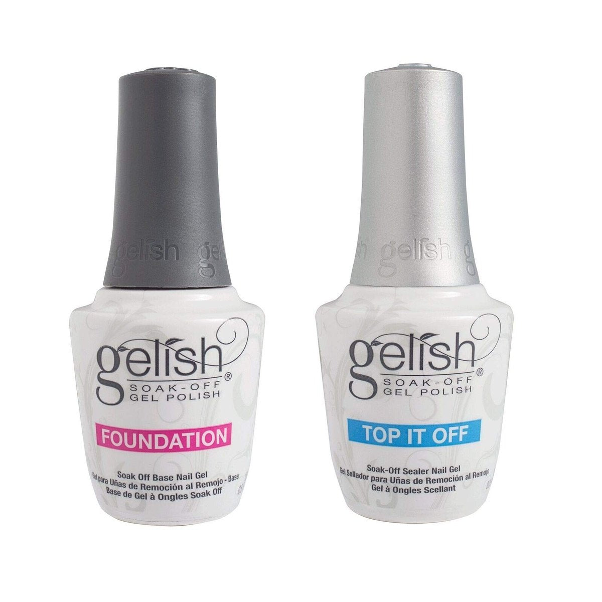 Gelish Dynamic Duo Soak Off Gel Nail Polish - Foundation Base & Top Sealer (2-Pack, 0.5 Fl Oz Each) Avelisse
