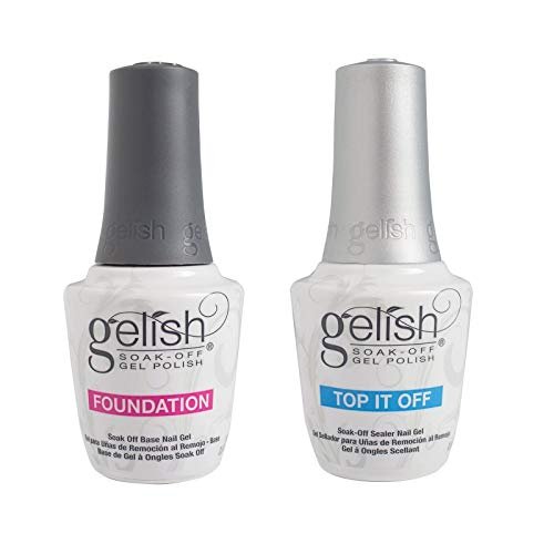 Gelish Dynamic Duo Soak Off Gel Nail Polish - Foundation Base & Top Sealer (2-Pack, 0.5 Fl Oz Each) Avelisse
