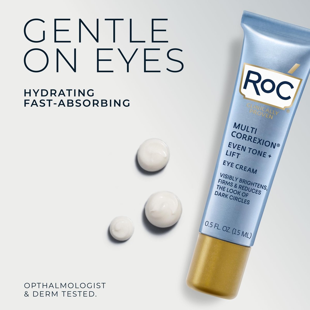 RoC Multi Correxion 5 in 1 Anti-Aging Eye Cream for Puffiness, Under Eye Bags & Dark Circles - 0.5 oz with Night Cream Packette Avelisse