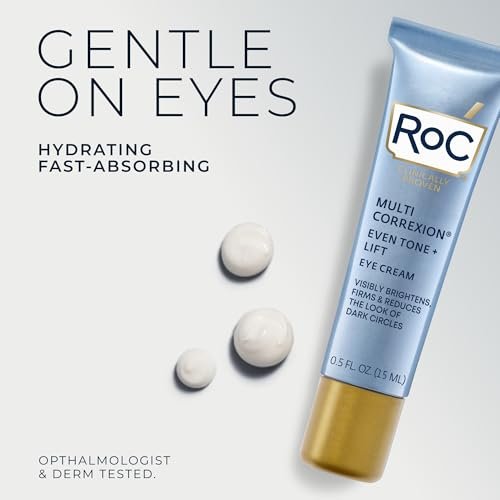 RoC Multi Correxion 5 in 1 Anti-Aging Eye Cream for Puffiness, Under Eye Bags & Dark Circles - 0.5 oz with Night Cream Packette Avelisse