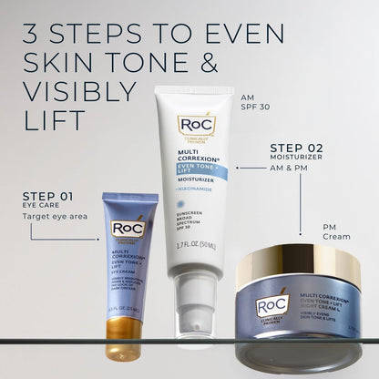 RoC Multi Correxion 5 in 1 Anti-Aging Eye Cream for Puffiness, Under Eye Bags & Dark Circles - 0.5 oz with Night Cream Packette Avelisse