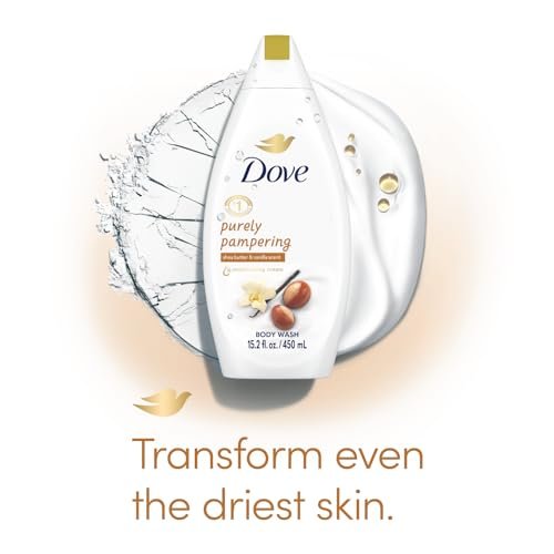 Dove Purely Pampering Body Wash 2-Pack – Shea Butter & Vanilla, 15.2 oz Each for Soft, Smooth Skin Avelisse