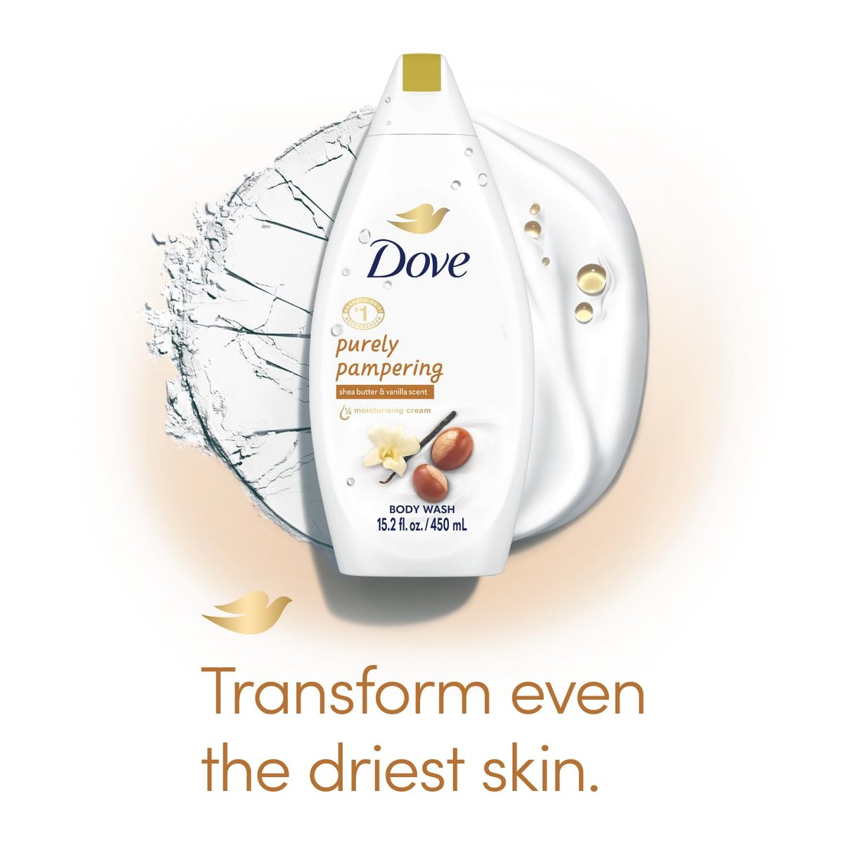 Dove Purely Pampering Body Wash 2-Pack – Shea Butter & Vanilla, 15.2 oz Each for Soft, Smooth Skin Avelisse