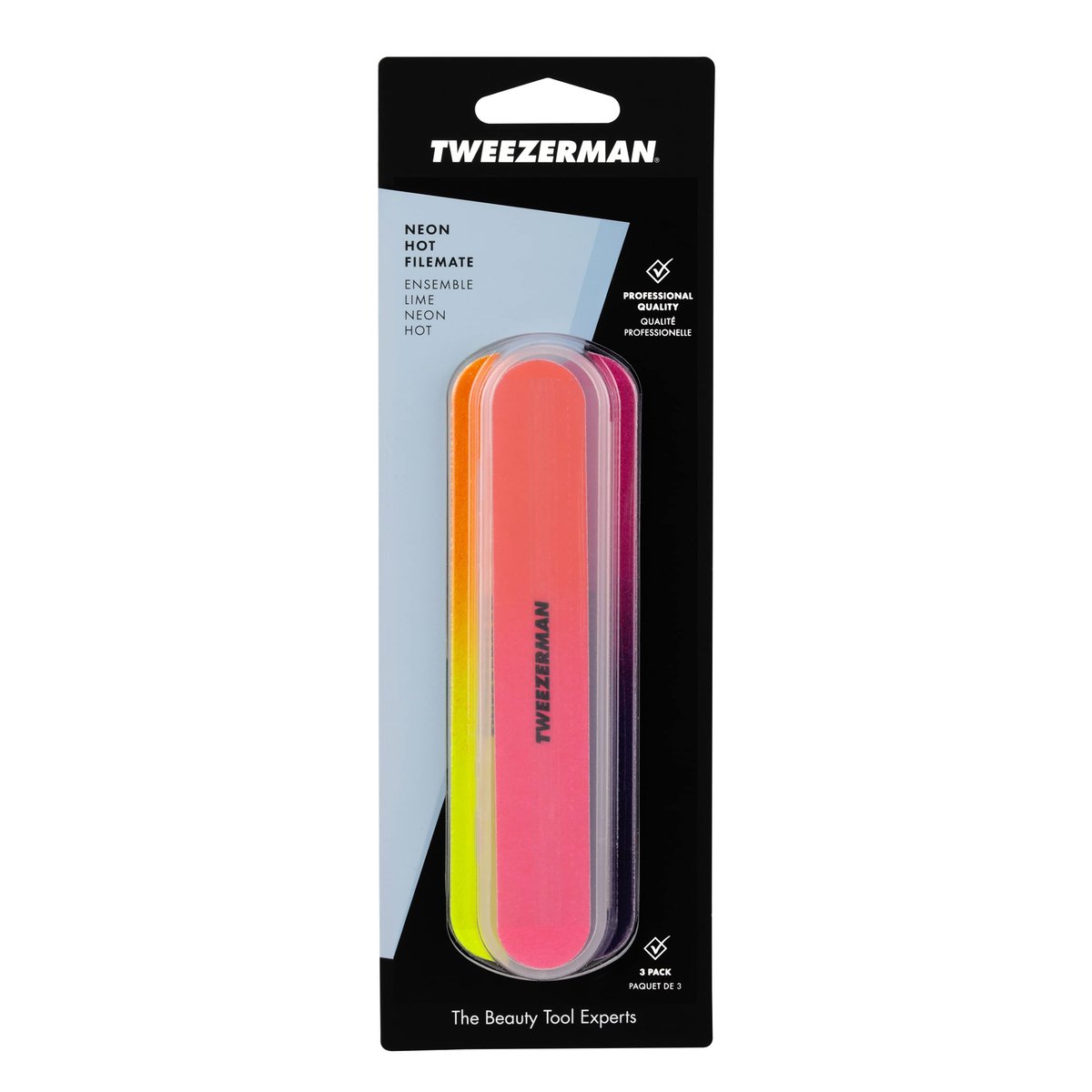 Tweezerman Neon Hot Nail Filemates - 3 Count Emery Nail Files for Natural and Acrylic Nails - görsel 13