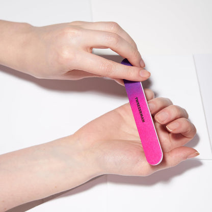 Tweezerman Neon Hot Nail Filemates - 3 Count Emery Nail Files for Natural and Acrylic Nails