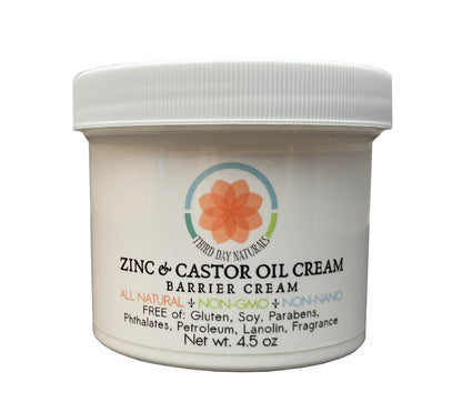TD Naturals Zinc and Castor Oil Cream – Non-Nano and Non-GMO Barrier Cream, 4.5 oz