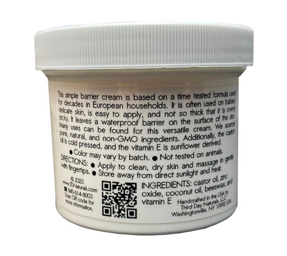 TD Naturals Zinc and Castor Oil Cream – Non-Nano and Non-GMO Barrier Cream, 4.5 oz