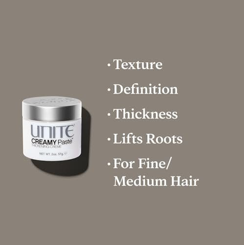 UNITE Hair CREAMY Paste – Versatile Styling Paste for Texture, Definition & Buildable Hold – Adds Thickness & Piecey Separation – 2 Oz Avelisse