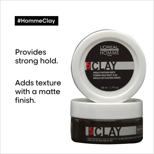 L'Oréal Professionnel Paris Styling Clay For Men - Strong Hold, Matte Finish, Adds Texture, 1.7 oz Avelisse