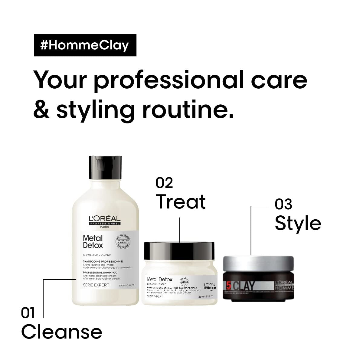 L'Oréal Professionnel Paris Styling Clay For Men - Strong Hold, Matte Finish, Adds Texture, 1.7 oz Avelisse