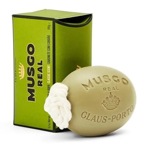 Claus Porto Musgo Real Classic Scent Soap on a Rope – Woody Violet with Walnut Extract, Handcrafted Long-Lasting Body Soap for Men & Women (6.7 oz) Avelisse