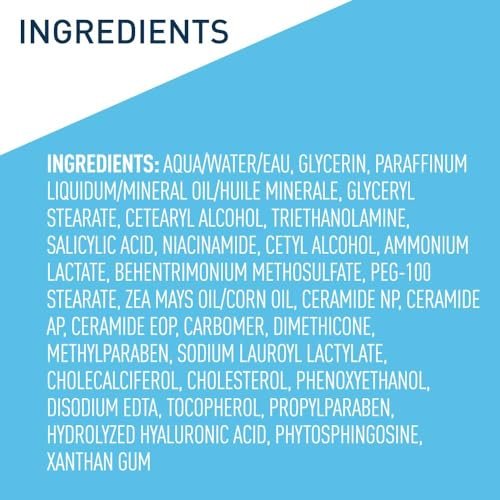 CeraVe Moisturizing Cream with Salicylic Acid – Exfoliating Body Cream with Lactic Acid, Hyaluronic Acid, Niacinamide & Ceramides, Fragrance Free, 12 oz Avelisse