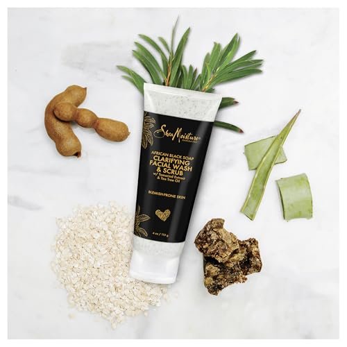 SheaMoisture African Black Soap Facial Wash and Scrub for Blemish Prone Skin, 4 oz - görsel 5