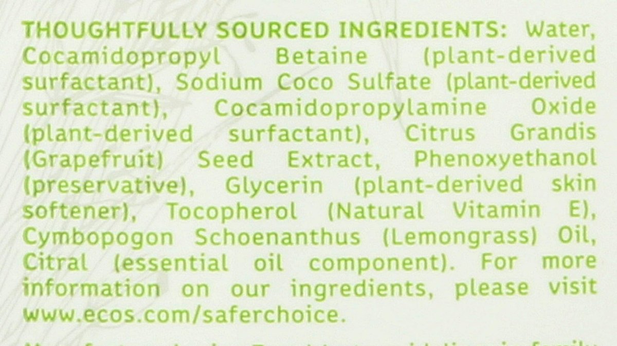 ECOS Hypoallergenic Hand Soap, Lemongrass - 32 Fl Oz - görsel 5