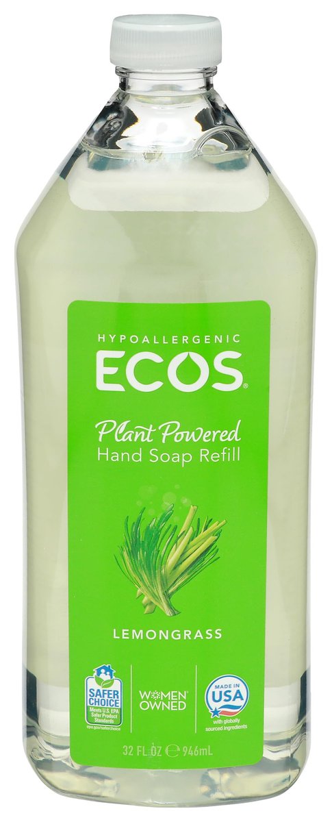 ECOS Hypoallergenic Hand Soap, Lemongrass - 32 Fl Oz - görsel 1