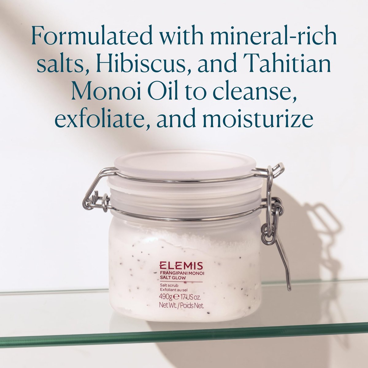 ELEMIS Frangipani Monoi Salt Glow 490g – Exfoliating Body Scrub for Radiant, Hydrated Skin Avelisse
