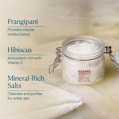 ELEMIS Frangipani Monoi Salt Glow 490g – Exfoliating Body Scrub for Radiant, Hydrated Skin Avelisse