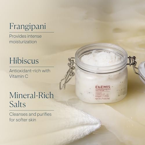 ELEMIS Frangipani Monoi Salt Glow 490g – Exfoliating Body Scrub for Radiant, Hydrated Skin Avelisse