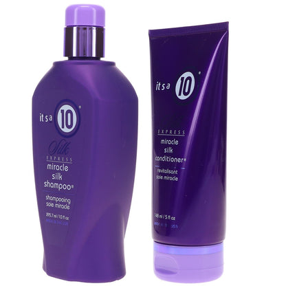 It's a 10 Silk Express Miracle Silk Shampoo & Conditioner Set – 10 oz Shampoo & 5 oz Conditioner Avelisse