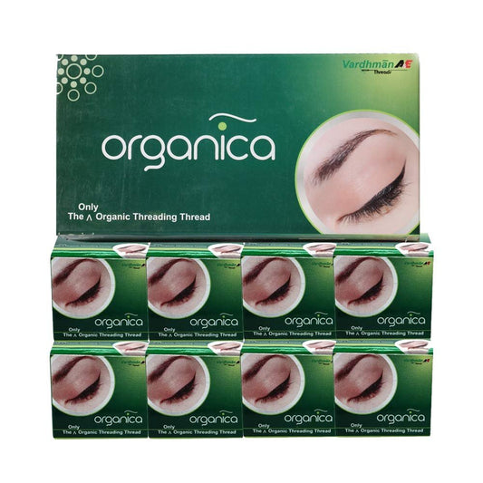 Organica Eyebrow Thread Box of 8 Spools - Premium Cotton Thread for Eyebrow Shaping