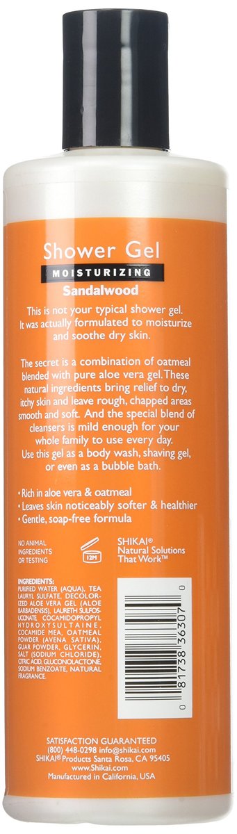 Shikai Sandalwood Shower Gel - 12 oz | Natural Body Wash for Men & Women