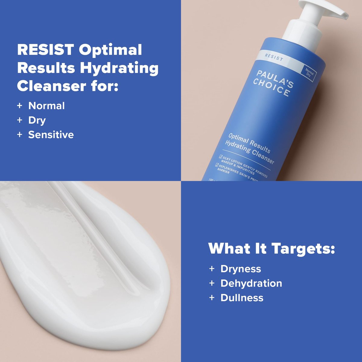 Paula's Choice RESIST Optimal Results Hydrating Cleanser - Anti-Aging Face Wash with Green Tea & Chamomile for Dry Skin, 6.4 oz Avelisse