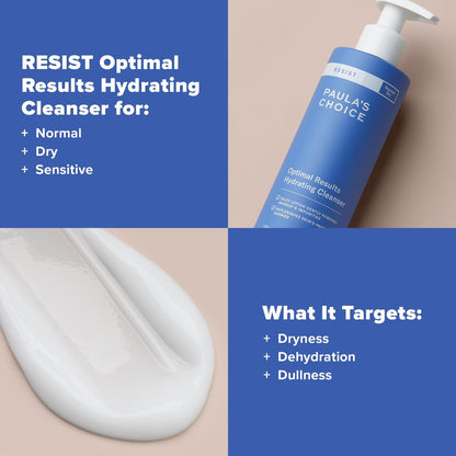 Paula's Choice RESIST Optimal Results Hydrating Cleanser - Anti-Aging Face Wash with Green Tea & Chamomile for Dry Skin, 6.4 oz Avelisse