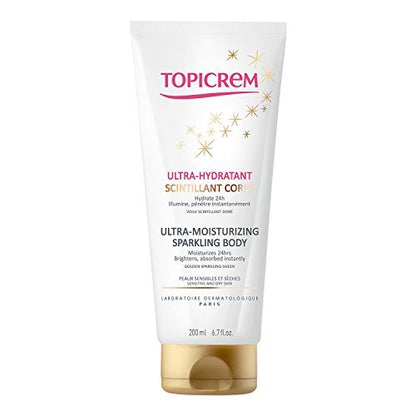 Topicrem Soins Glamours Sparkling Body Milk – 6.7 Fl Oz (200 ml) – Nourishing & Illuminating Body Lotion