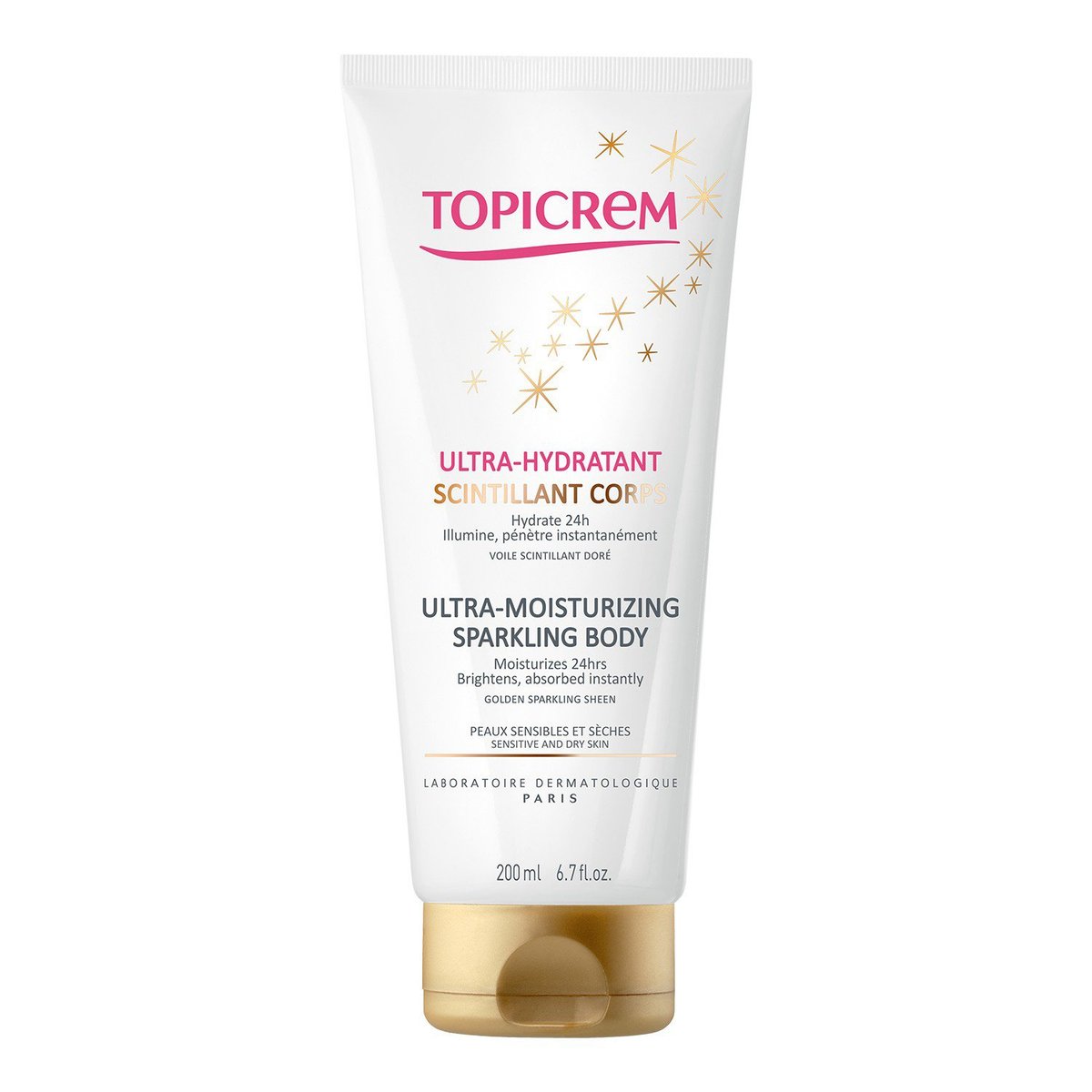 Topicrem Soins Glamours Sparkling Body Milk – 6.7 Fl Oz (200 ml) – Nourishing & Illuminating Body Lotion - görsel 1